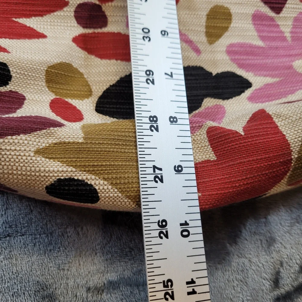 Fossil Issue No. 1954 Floral Canvas‎ Leather Satchel Crossbody Bag Tan Red